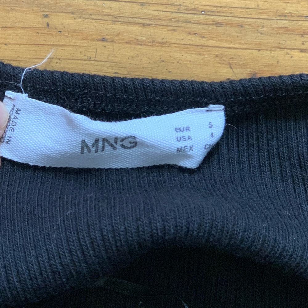 NWOT Mango Black Knit Strapless Dress - Picture 3 of 3